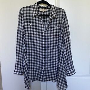 Jones New York Sport Shear Trapeze Checkered Shirt